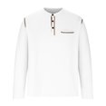 thumbnail image 4 of WREESH Men's Solid Henley Shirts Casual Long Sleeve Shirt with Button Detail and Turndown Collar a Classic Solid Color Top for Every Man White, 4 of 6