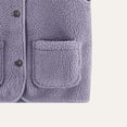 thumbnail image 5 of BLVB Boys Girls Fuzzy Fleece Vest Sherpa Warm Winter Sleeveless Button down Kids Jackets Coats with Pockets(Purple,3-4 Years), 5 of 5