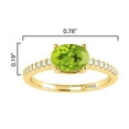 thumbnail image 3 of Gold Over Sterling Silver with Natural Peridot and White Topaz Solitaire Ring, 3 of 3