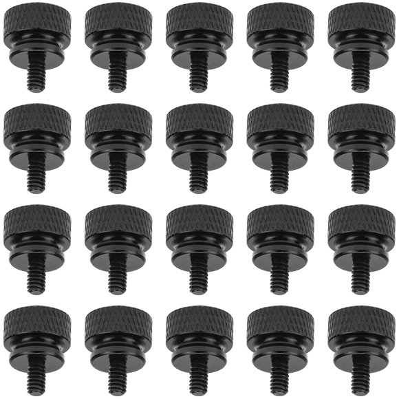HELIFOUNER 20 Pieces 6-32 Thread Black Color Anodized Aluminum Computer Case Thumbscrews Thumb Screws for Computer Case/Cover/Power Supply/Hard Drives