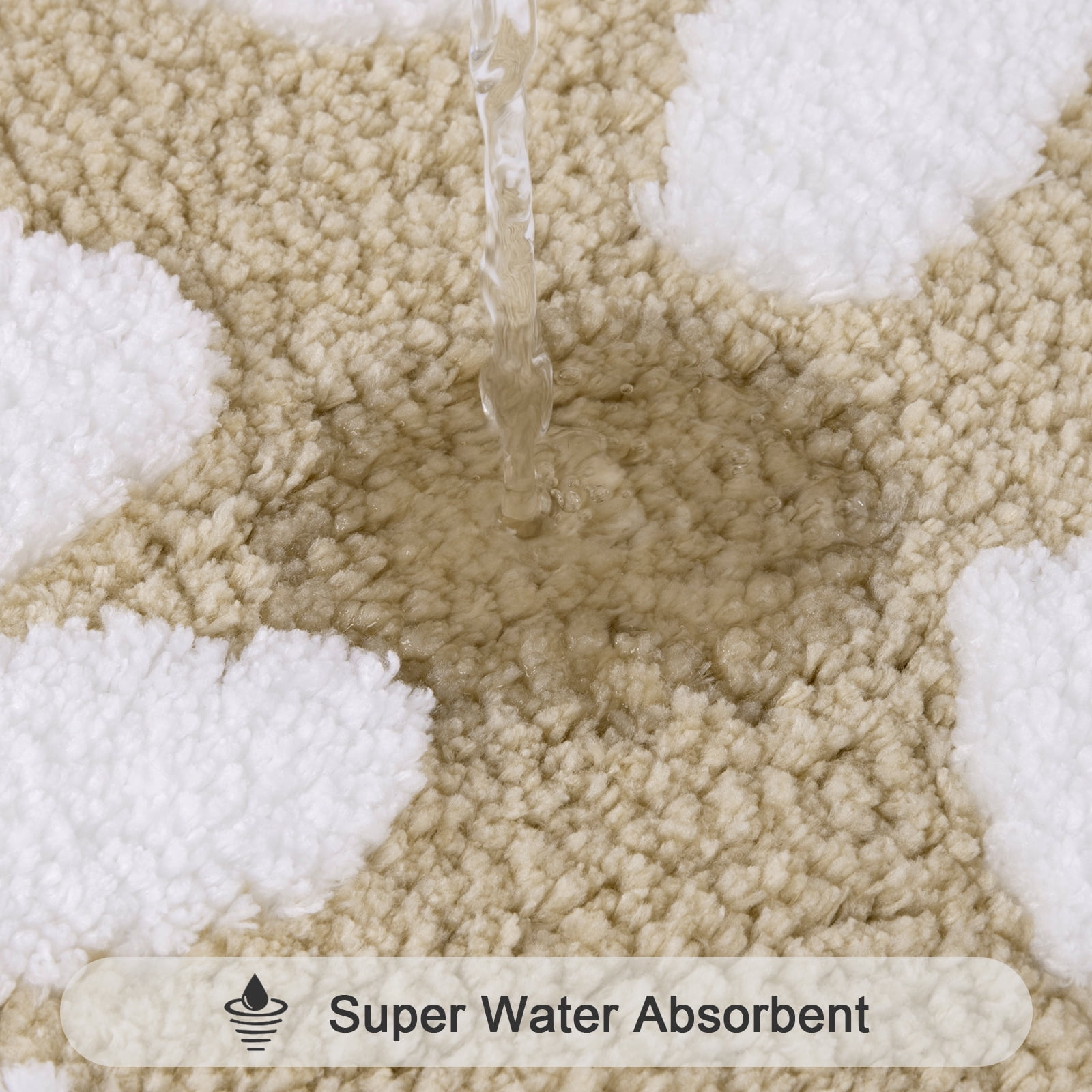 Bathroom Rugs Sets 4 Piece with Toilet Lid Cover, Non Slip Bathroom Mats Extra Soft Chenille Bath Rugs Absorbent Shaggy Rugs Perfect Plush Mats U-Shaped Toilet Rug and Toilet Cover Kitchen