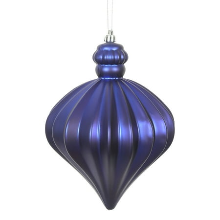 Vickerman 6  Cobalt Blue Matte Onion Drop Christmas Ornament  4 per Bag