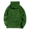 thumbnail image 5 of Men's Sherpa Fleece Sets 2 Piece Hoodie and Shorts Casual Sports Outfits Fuzzy Soft Warm Lounge Tracksuits (S, Green), 5 of 7