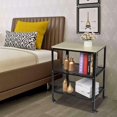 thumbnail image 4 of JHUS 3-Tier Bakers Rack Utility Microwave Stand Kitchen Storage Cart Workstation Mikalo Kitchen cart Rolling cart Cart with Wheels Rolling Storage cart Kitchen carts on Wheels Kitchen Furniture, 4 of 6