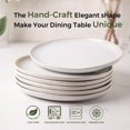 thumbnail image 7 of AmorArc Ceramic Plates Set of 6, 8.5 Inch Handmade Reactive Glaze Stoneware Plates set for Dessert, Salad, Appetizer, Dinner, Microwave & Dishwasher Safe, Scratch Resistant-Reactive Color, 7 of 7