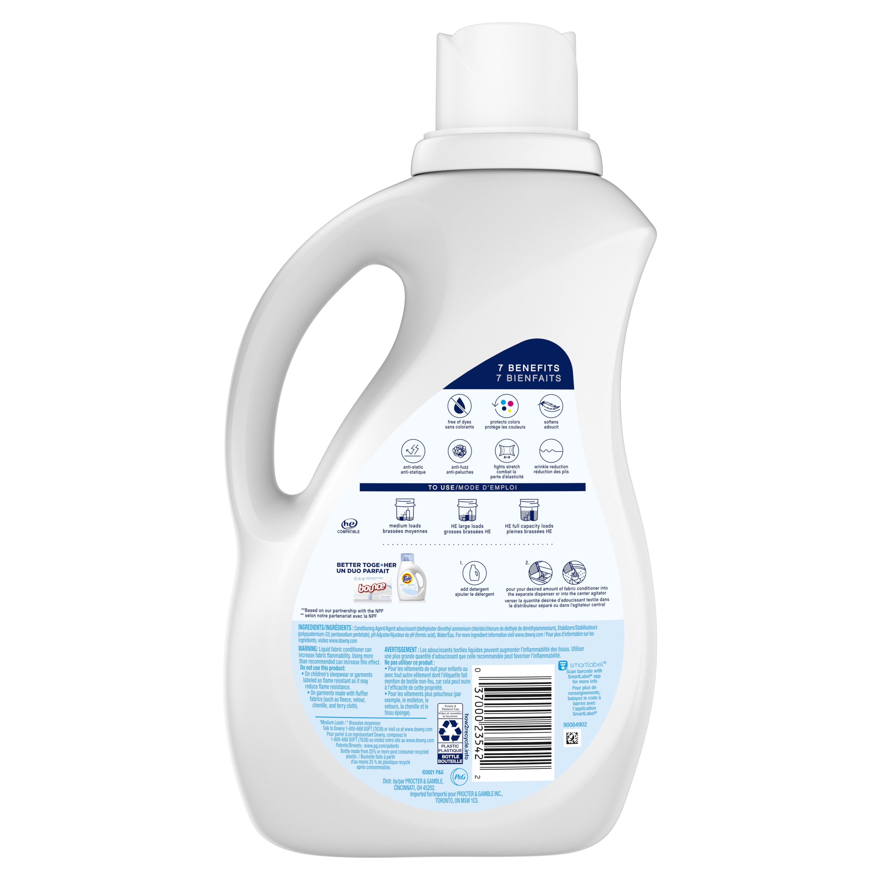 Downy Free & Gentle Liquid Fabric Conditioner, 90 Loads, 77 fl oz