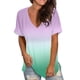 thumbnail image 2 of Gibobby Playera TéRmica Ligera Mujeres Casual Summer Tops Floral de manga corta V cuello Tee T Camisa Lados sueltos Tunic dividido（Verde， XXL), 2 of 5