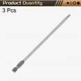 thumbnail image 3 of Uxcell 3pcs Punta de destornillador Torx T20 1/4" Vástago hexagonal 6" (150mm) Largo Magnético Sin Punta de Agujero 6 Puntos Estrella, 3 of 7