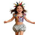 thumbnail image 3 of Liyamei Girls Performance Hot Pants Stage Show Sequins Glitter Shorts Versatile Dance Girls Shorts Size 3-5 Years, 3 of 3