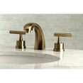 thumbnail image 2 of Kingston Brass KS4983CML Manhattan Widespread Bathroom Faucet with Brass Pop-Up, Antique Brass, 2 of 7