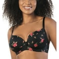 thumbnail image 2 of Women's Parfait 2801 Casey Plunge Molded Bra (Black/Rose Print 40E), 2 of 7