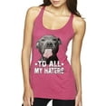 thumbnail image 1 of Wild Bobby, Pitbull to all the Haters Funny, Animal Lover, Women Tri-Blend Racerback Tank Top, Vintage Pink, X-Large, 1 of 4