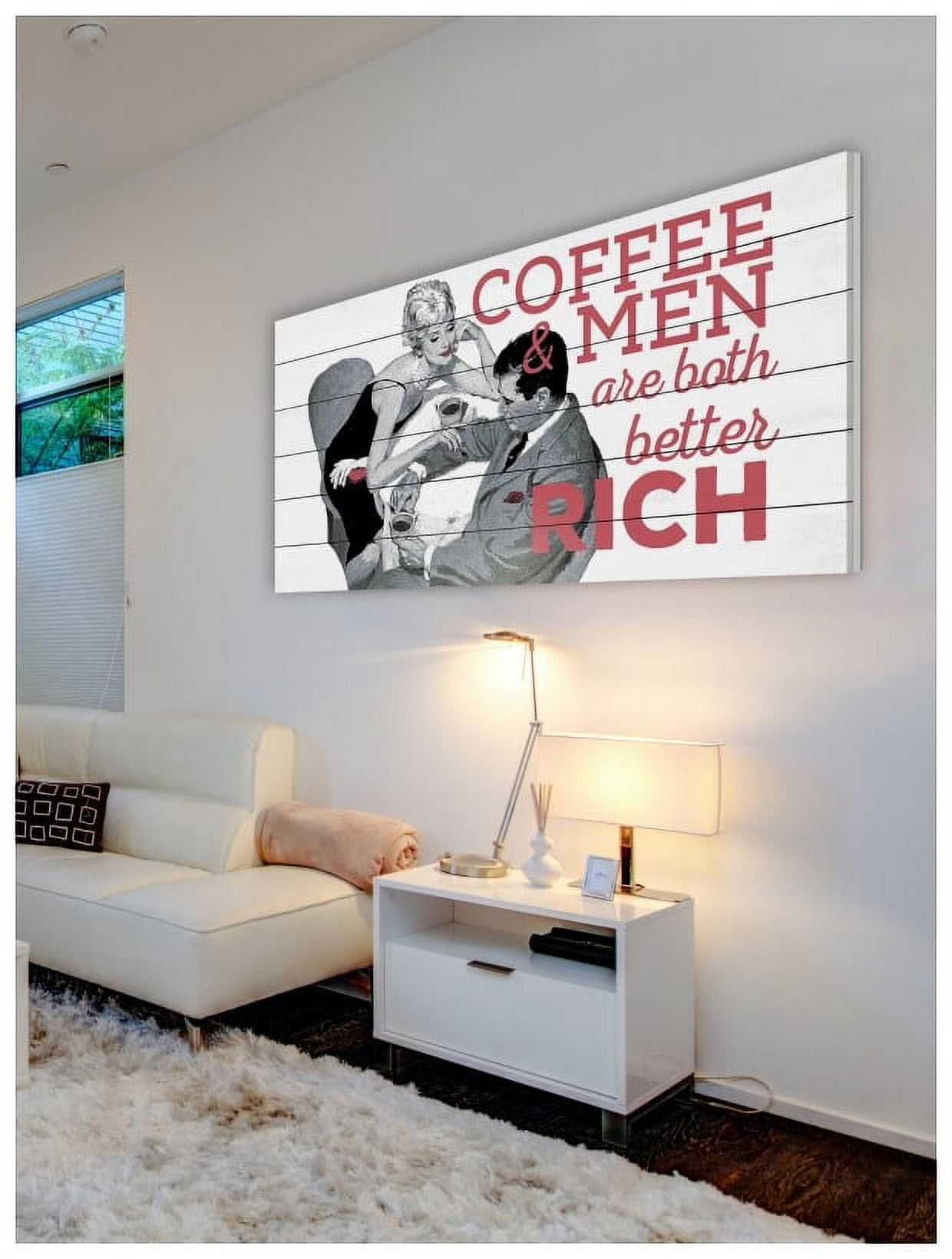 Marmont Hill "Better Rich" Painting Print on White Wood