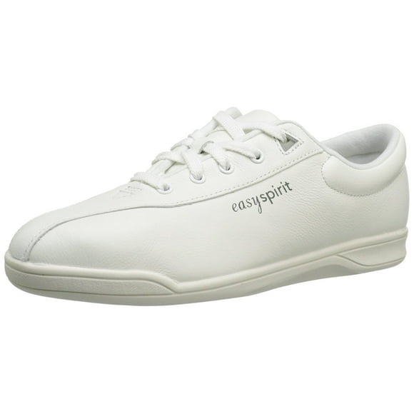 Easy Spirit AP1 Chaussures de Marche Confortables, Cuir Blanc
