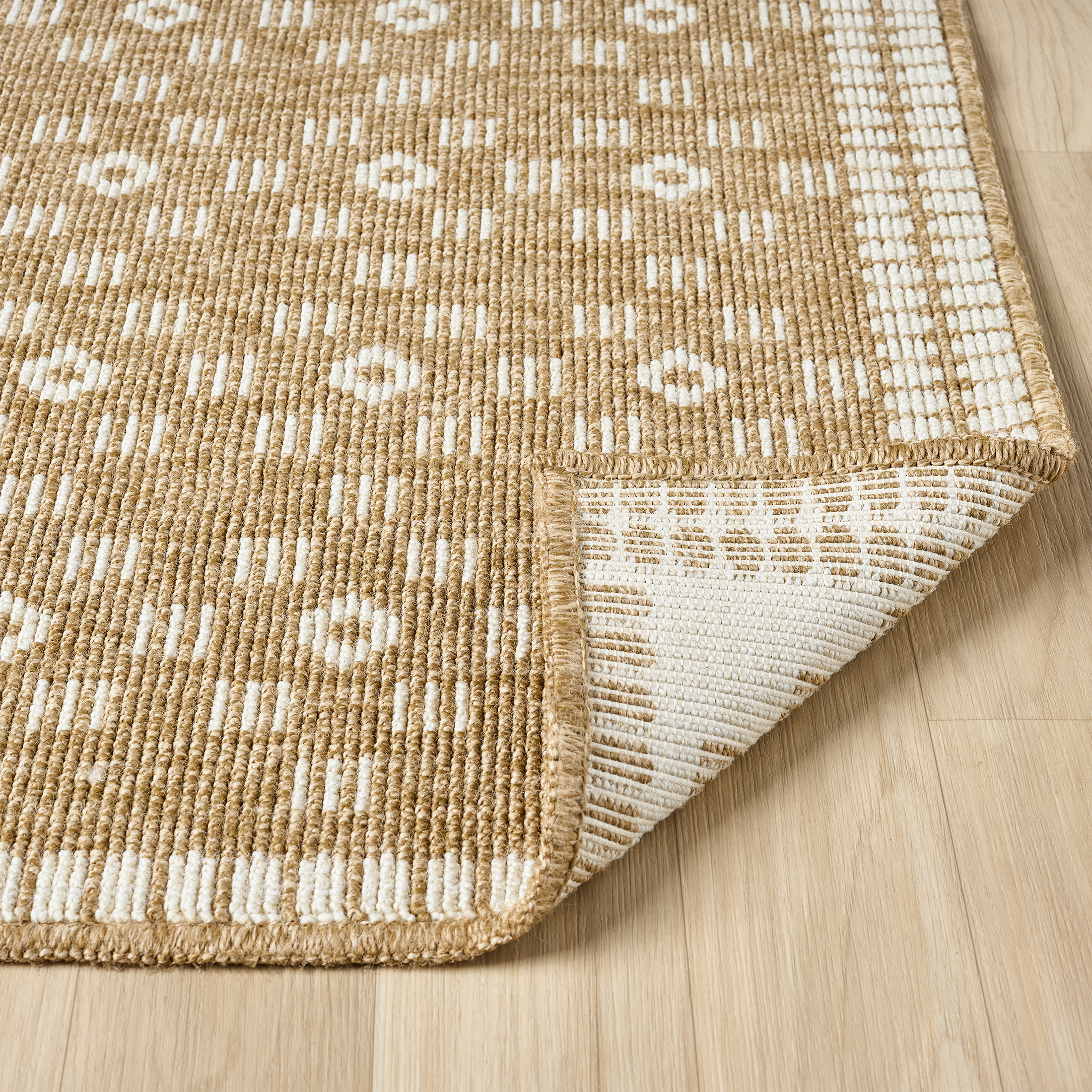 Better Homes & Gardens Taupe/Ivory Liz Crafted Geo Indoor Area Rug, 90" x 116"