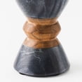 thumbnail image 2 of Mela Artisans Monarch Marble & Acacia 4" Candleholder, Black, 2 of 6