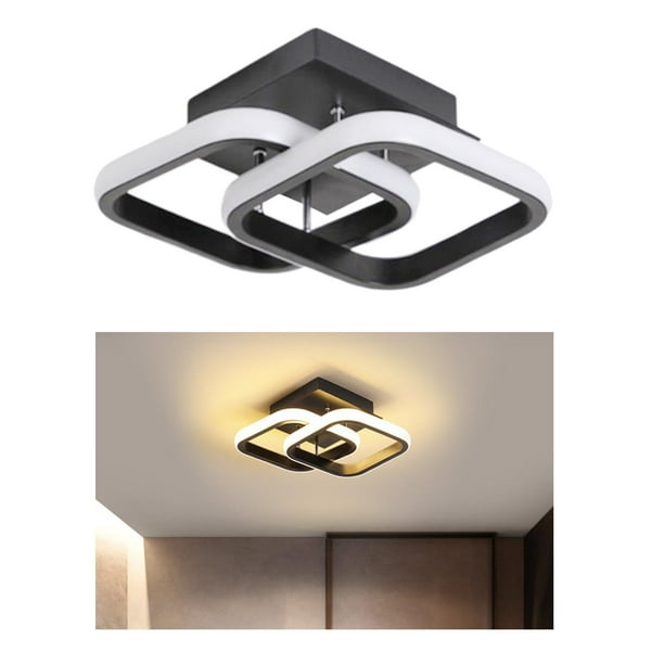 Lámpara de techo LED, lámpara de techo moderna, lámpara de techo para cocina, dormitorio, lavandería, sala de estar, pasillo, loft, apartamento , Negro de tres colores 110V