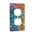 thumbnail image 2 of Yayeee Duplex Wall Plate 1-Gang 4.5"x2.7" Home Receptacle Light Switch Decorative Outlet Cover, Colorful Dragon Scales Pattern, 2 of 7
