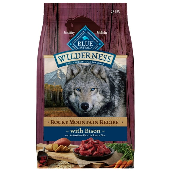 Blue Buffalo Wilderness Natural Dry Dog Food, High-Protein, Bison & Whole Grains, 28-lbs.
