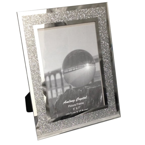 Amlong Crystal Sparkle Mirror Glass Picture Frames 5 x 7