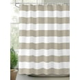 thumbnail image 2 of Shower Curtains for Bathroom-72"x84", Beige and White Stripe Waterproof Bath Curtain Grommet Shower Curtain Set with Hooks, Rustic Country Farm Washable Bath Accessories, 2 of 6