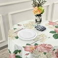 thumbnail image 6 of Coolnut Floral Peony Flower Round Tablecloth Dust-Proof Table Cloth Cover Mat Washable Polyester 60 Inch for Kitchen Dinning Holiday Party Wedding Picnic House Decor, 6 of 7