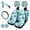Blue Cute Flower, variant on Garronmavis Loving Heart Pink Car Seat Covers Front Back Seats Set of 11, Steering Wheel Cover Gear Shift Cover Handbrake Cover Headrest Cover Cup Coasters Universal Car Interior Accessories