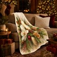thumbnail image 3 of Candles with Magnolia and Dried Oranges, Warm Rustic Style for Holiday Lovers, Pinecone Ornament Scene, Cozy Flannel Blanket for Living Room and Bedroom, Christmas Gift and Seasonal Home Decor, 3 of 9