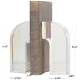 thumbnail image 3 of DecMode 3" Arched Geometric Clear Crystal Bookends (Set of 2), 3 of 11