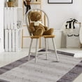 thumbnail image 5 of Haperlare 4 x 5.5 Ft Modern Geometric Bordered Rug Indoor Non Slip Contemporary Area Rug Low Pile for Living Room Bedroom Kids Room, Blue/Beige, 5 of 5