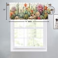 thumbnail image 4 of Tropical Succulent Cactus Kitchen Curtain Valances Green Plant Watercolor Flower Window Valance for Bedroom Bathroom Living Room Dining Room Valances Set 54 by 18 in, 1 Panel, 4 of 6
