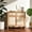 Natural Color, variant on Heynemo Vintage Sideboard Buffet Cabinet with 3 Carved Doors and Adjustable Shelves, Wood Credenza for Kitchen, Dining Room, Living Room, Bedroom, Black