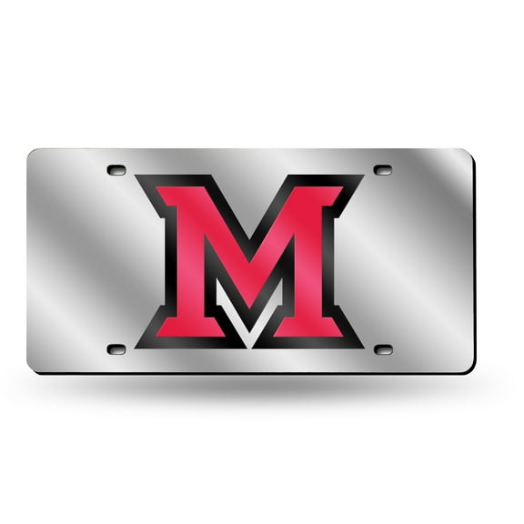 Miami of Ohio NCAA RedHawks Acrylic License Plate Laser Tag