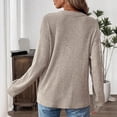 thumbnail image 5 of MXUIKV Womens Casual Shirts Long Sleeve Knitted Regular Fitted Pullover Womens Casual Crew Neck Shirts Solid Color, 5 of 5