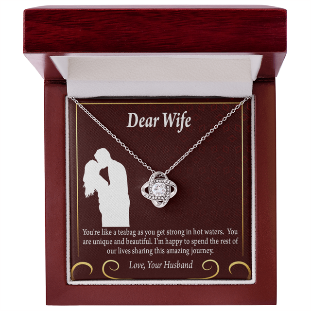 À Ma Fiancée Love Voyage Infini Noeud Collier Message Carte