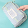 thumbnail image 4 of Bolsa de almacenamiento de papelería A4, bolsa de malla de doble capa con cremallera, carpetas organizadoras de gran capacidad, suministros escolares y de oficina, bolsa estacionaria, 4 of 5