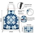 thumbnail image 3 of Blue White Tie Dye Mandala Pattern Apron-Garden Aprons for Women with Pockets-Cotton Linen Waterproof Kitchen Cooking Gardening Aprons Adjustable for Kitchen,Cooking,BBQ and Salon 33x27 Inch, 3 of 7