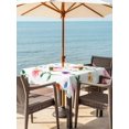 thumbnail image 3 of Outdoor Tablecloth with Umbrella Hole for Patio/Picnic/Party/Camping, Summer Floral Waterproof Table Cloth Square Cover Washable, Pink Wildflowers Country Botanical Farmhouse (54"x 54"), 3 of 9