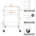 thumbnail image 2 of Hyper Tough 3-Tier New Multipurpose Rolling Cart, White Color, 495lbs Load Capacity, 2 of 9