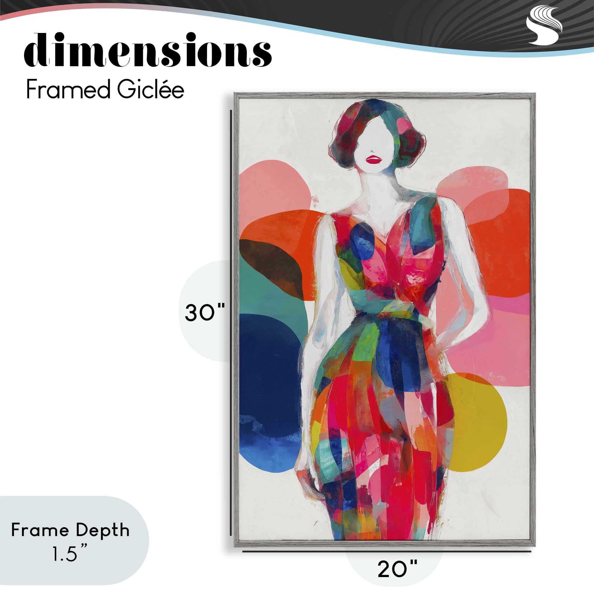 Stupell Industries Deco Fashion Woman Gray Framed Giclee Art, design by Chromatic Storm Studio
