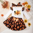 thumbnail image 5 of Toddler Baby Girls Halloween Outfit Cartoon Printed Long Sleeve Fly Sleeve Romper Short Dress Hairband Clothes Set, 5 of 5