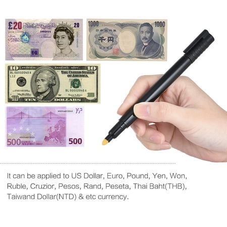 Counterfeit Money Detector Pen Fake Banknote Tester Currency Cash Checker Marker for US Dollar Bill Euro Pound Yen