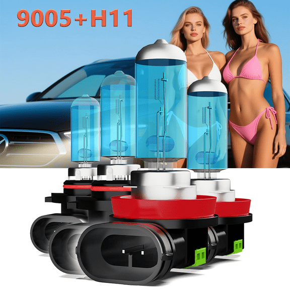 For Dodge Ram with 4-Headlamps 2009-2012 Halogen Headlight Bulbs Combo,9005 High Beam H11/H8/H16 Low Beam,Replacement OEM,6000K White,Plug and Play,12V 100W,Pack of 4