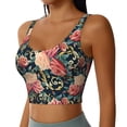 thumbnail image 2 of Naloa Rose Flowers Sports Bras for Women, High Support Bra with Removable Pads, Comfortable - XX-Large, 2 of 9