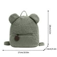 thumbnail image 3 of Xfvqtps Unisex Plush Backpack Cute Mini Kawaii Bear Ears Lamb Wool Adjustable Strap Lightweight Portable Bag Green, 3 of 6