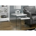 thumbnail image 4 of Monarch Specialties Nesting Table, Set Of 2, Side, End, Accent, Living Room, Bedroom, Tempered Glass, Laminate, Glossy White, Clear, Contemporary, Modern, 4 of 5