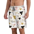 thumbnail image 2 of Kdxio Geometric Triangle Pattern Mens Casual Shorts - Drawstring Summer Beach Sports Shorts for Men, 2 of 9