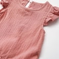 thumbnail image 5 of Virmaxy (12Months-7Years) Girls' Fashion Casual Solid Color Basic T-shirt Toddler Wooden Ear Lace Lace Shirt Children's Sleeveless Cotton Linen Top Summer Casual Trend Pullover Shirt Pink 12 Months, 5 of 9