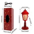 thumbnail image 2 of OANLKGI Christmas Lamp Post Light 8.46 x 3.15 IN Resin Design Resin Tabletop Lantern with Soft Warm Glow Holiday Street Lamp Decoration for Mantel Shelf Table christmas decorations Red, 2 of 5