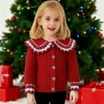 thumbnail image 3 of Vitality Girl Knit Sweater｜Girls' Loose-Fit Soft Cardigan Jacket｜Versatile for School, Casual, and Everyday Wear,90,Red,Suitable for all seasons, 3 of 6